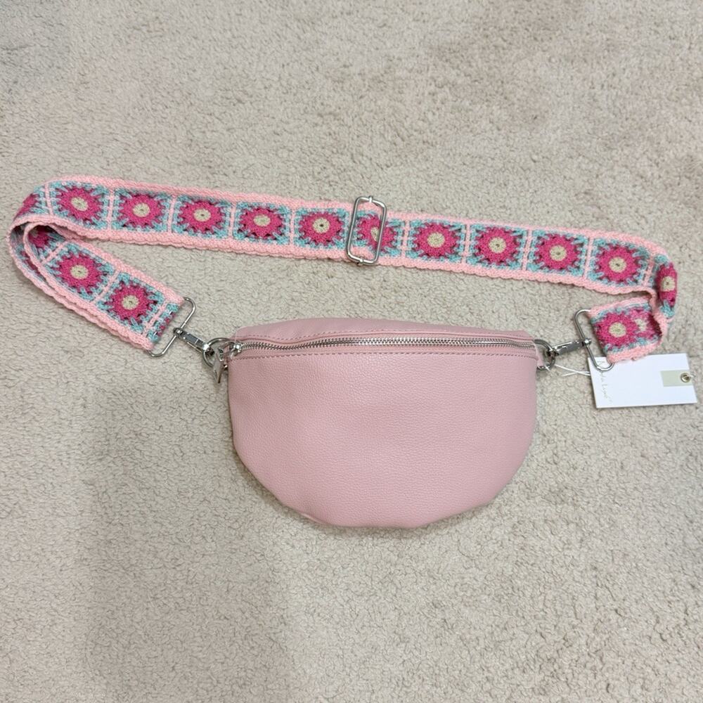 moda luxe Pink Women’s Fannypack Embroidered Free-spirit Artistic